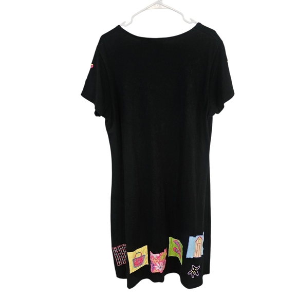 Michael Simon Vintage Beach Vacation Embroidered Patchwork Tshirt Dress - Picture 2 of 7
